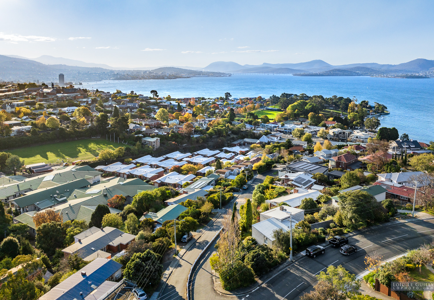 photograph of Aerial view of lower Sandy Bay